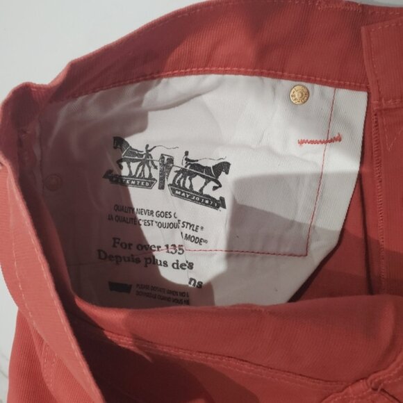 LEVI STRAUSS #513 Limited Edit. Super Rare Salmon Red Denim Jeans - Picture 15 of 15